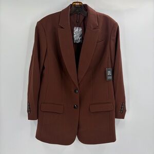Express Women’s Brown Tailored Long Sleeve Office Blazer Jacket Size Xs NWT
